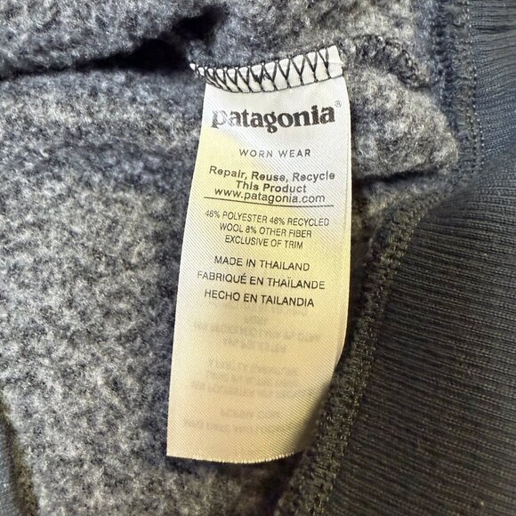 Patagonia Womens Woolyester™ Fleece Pullover Gray Size M Style 26950, EUC - Picture 7 of 11